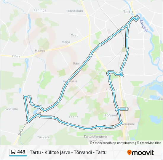 Автобус 443: карта маршрута