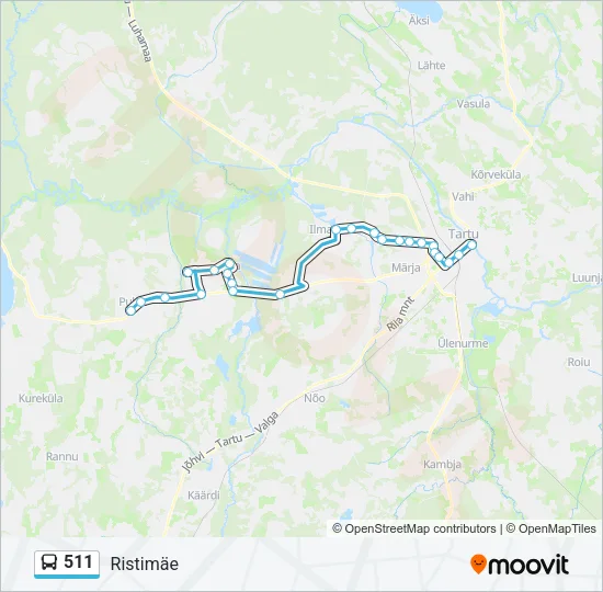 Автобус 511: карта маршрута