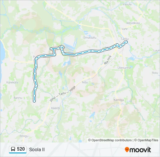 Автобус 520: карта маршрута