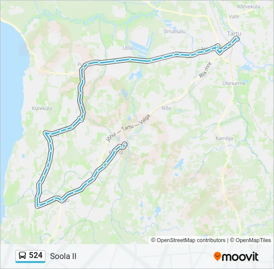 524 Bus Line Map