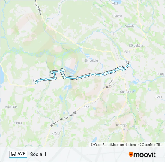 Автобус 526: карта маршрута