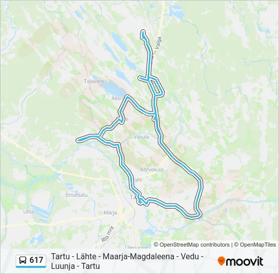 Автобус 617: карта маршрута