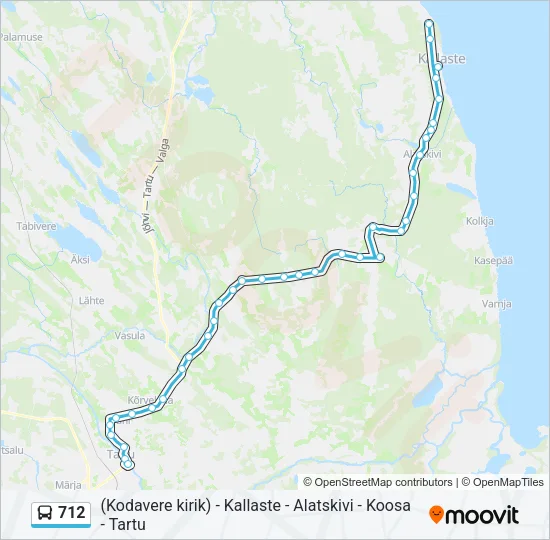 Автобус 712: карта маршрута