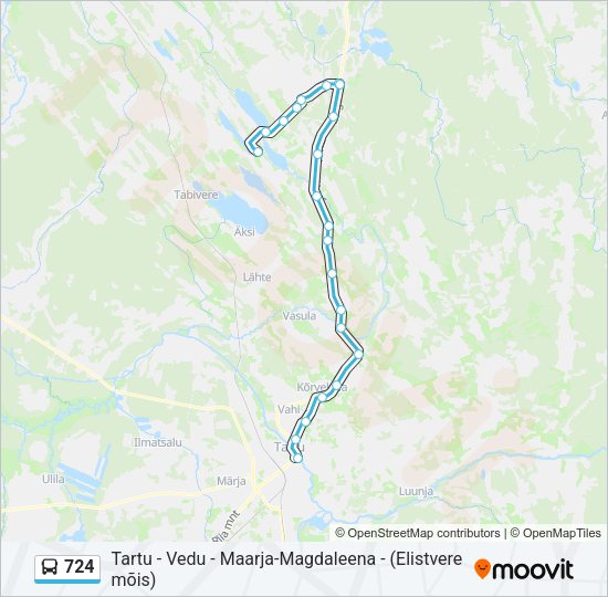 Автобус 724: карта маршрута