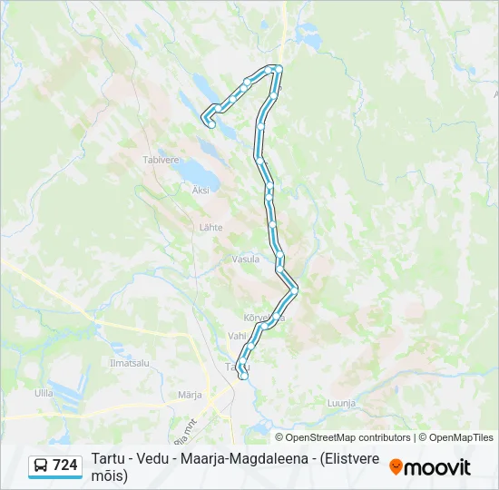 Автобус 724: карта маршрута