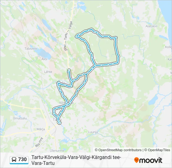 Автобус 730: карта маршрута