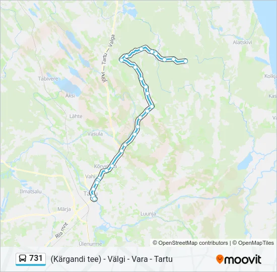 Автобус 731: карта маршрута
