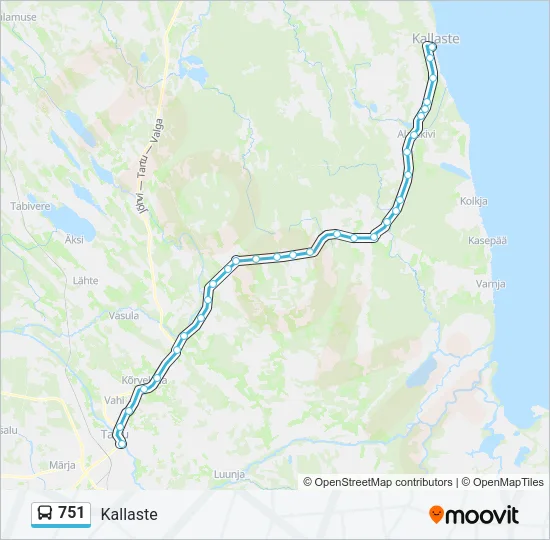 Автобус 751: карта маршрута