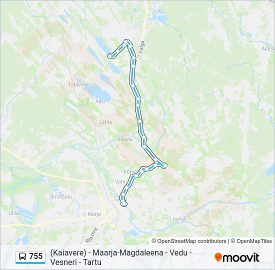 Автобус 755: карта маршрута
