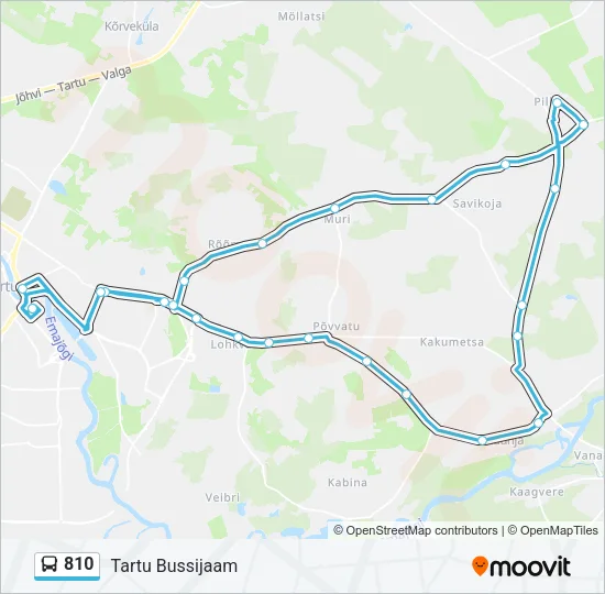 Автобус 810: карта маршрута