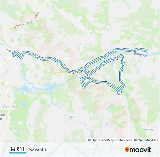 Автобус 811: карта маршрута