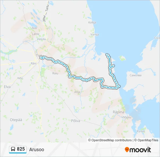 Автобус 825: карта маршрута