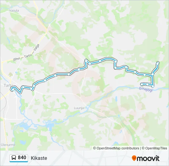 Автобус 840: карта маршрута