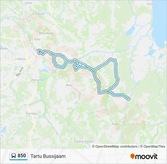 Автобус 850: карта маршрута