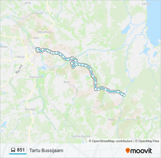 Автобус 851: карта маршрута