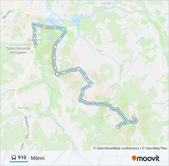Автобус 910: карта маршрута