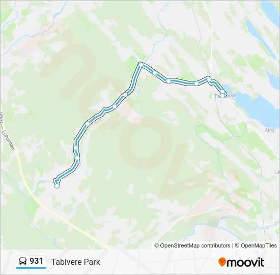 Автобус 931: карта маршрута