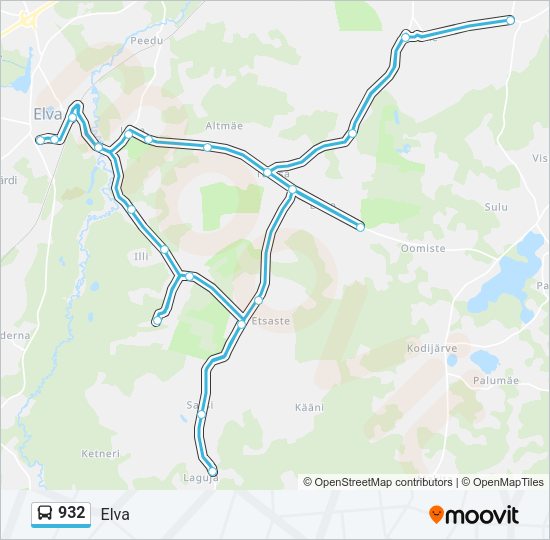 Автобус 932: карта маршрута