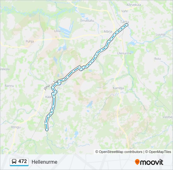 Автобус 472: карта маршрута