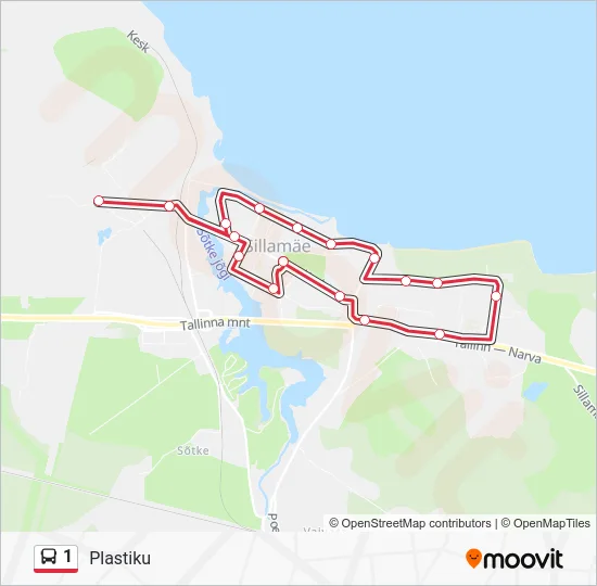 Автобус 1: карта маршрута