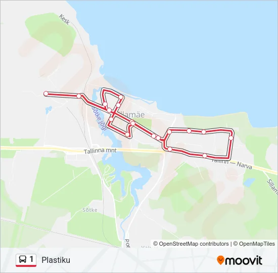 1 Bus Line Map