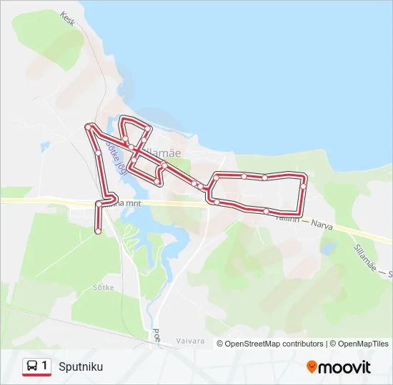 1 Bus Line Map