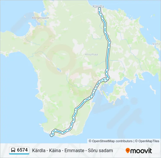 Автобус 6574: карта маршрута