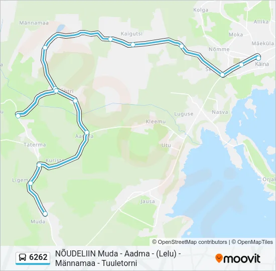 Автобус 6262: карта маршрута