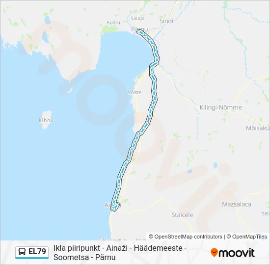 Автобус EL79: карта маршрута