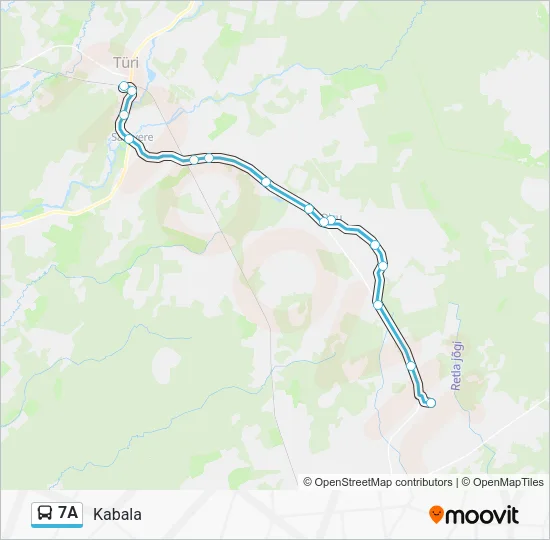 Автобус 7A: карта маршрута