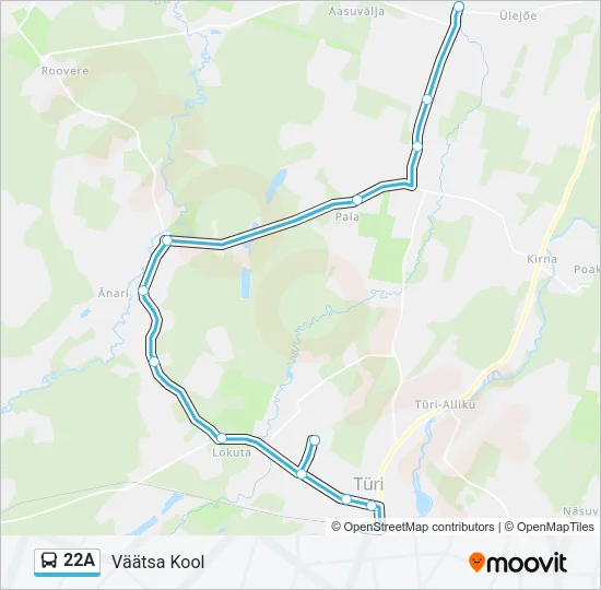22A Bus Line Map