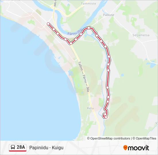 Автобус 28A: карта маршрута
