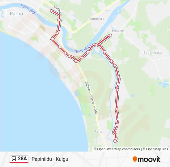 Автобус 28A: карта маршрута