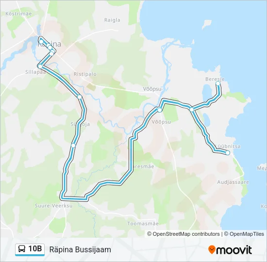 10B Bus Line Map