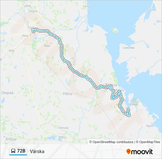 Автобус 72B: карта маршрута