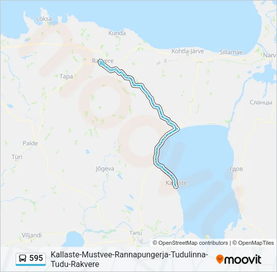 Автобус 595: карта маршрута