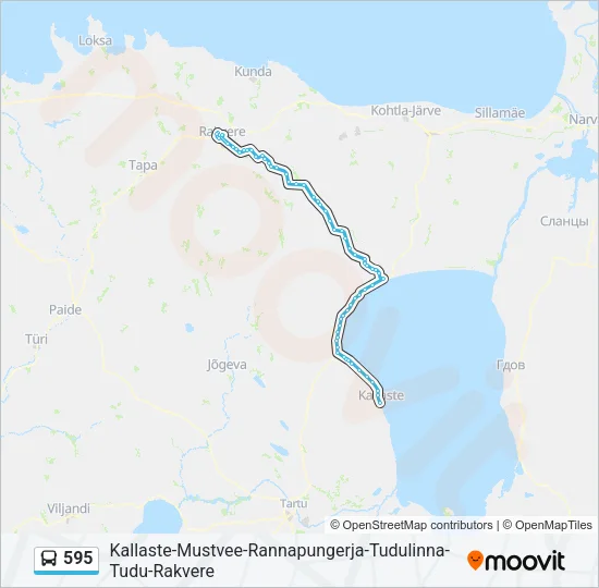 595 Bus Line Map