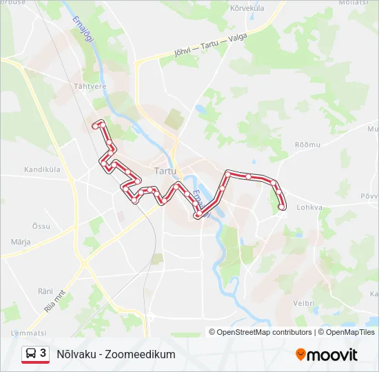 Автобус 3: карта маршрута