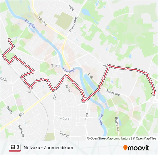 Автобус 3: карта маршрута