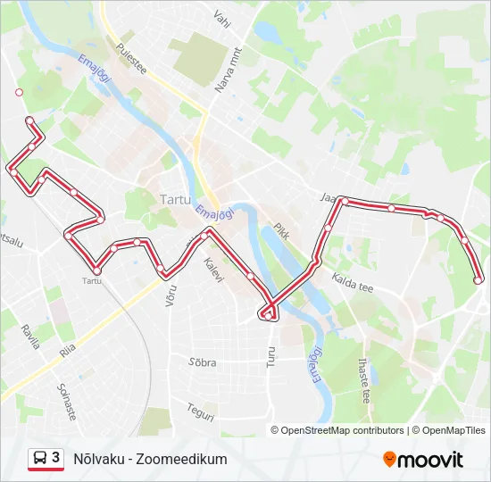 3 Bus Line Map