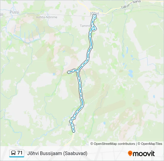 Автобус 71: карта маршрута