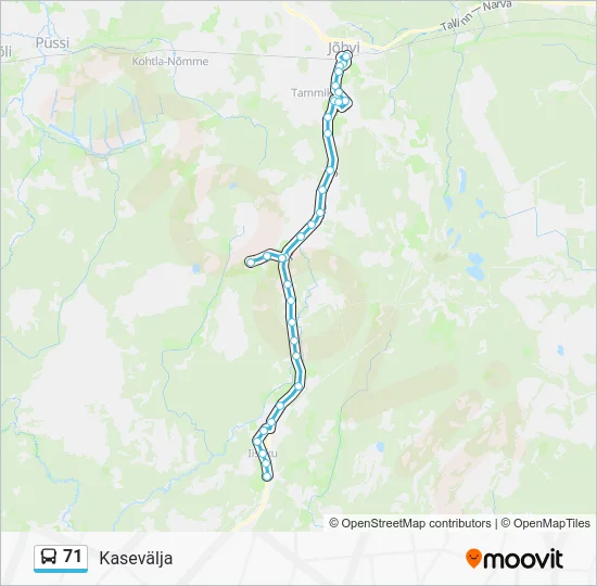 Автобус 71: карта маршрута