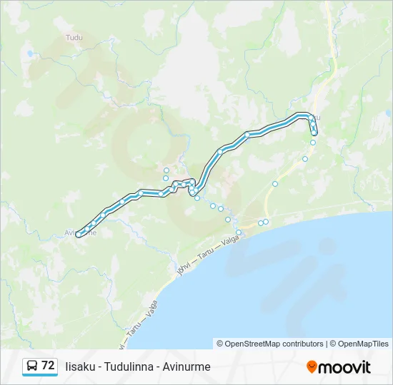 Автобус 72: карта маршрута