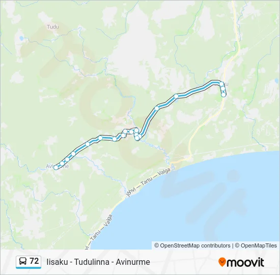 Автобус 72: карта маршрута
