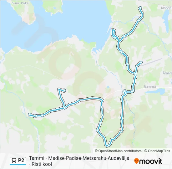 Автобус P2: карта маршрута
