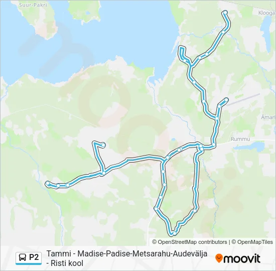 Автобус P2: карта маршрута
