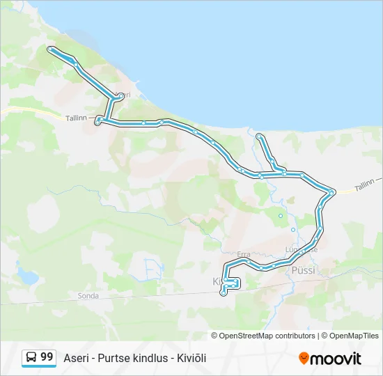 Автобус 99: карта маршрута