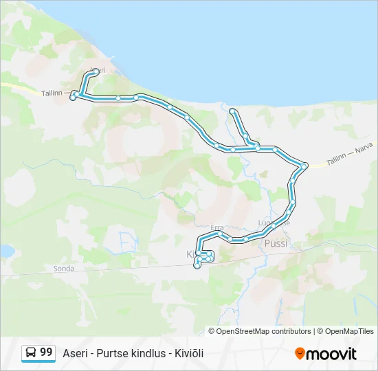 Автобус 99: карта маршрута