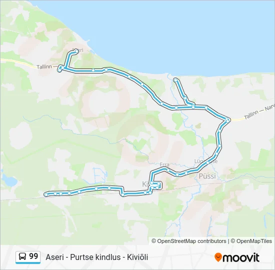 Автобус 99: карта маршрута