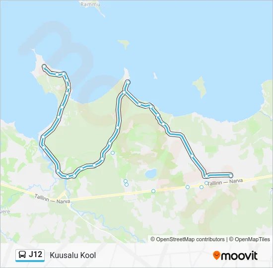 Автобус J12: карта маршрута